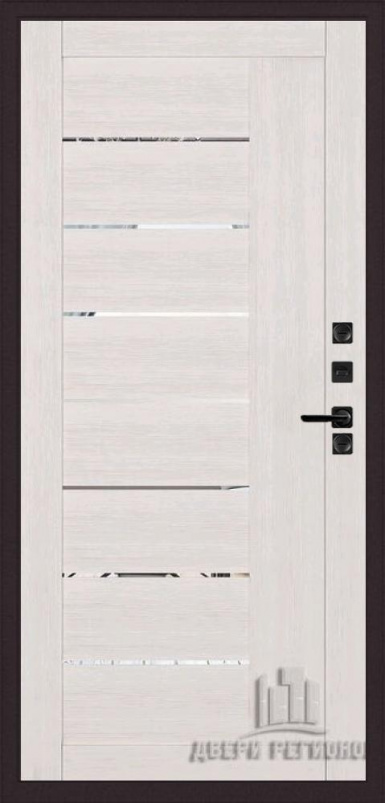 Входная дверь Regidoors ПАНЦИРЬ ТЕРМО LIGHT 2110 с зеркалом "Капучино велюр" - второе изображение