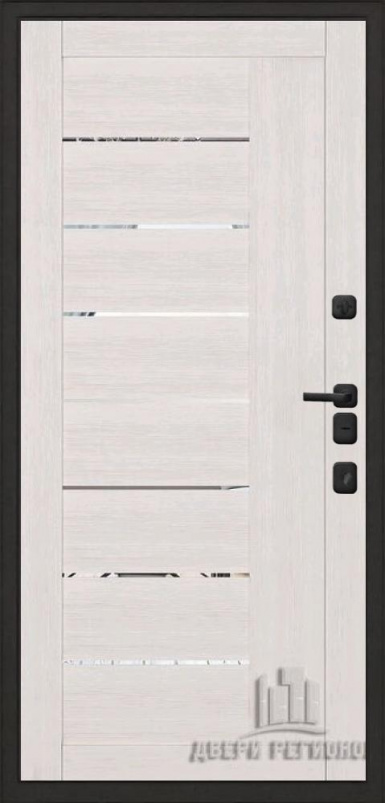 Входная дверь Regidoors МАЛАХИТ ТЕРМО LIGHT 2110 с зеркалом "Капучино велюр" - второе изображение